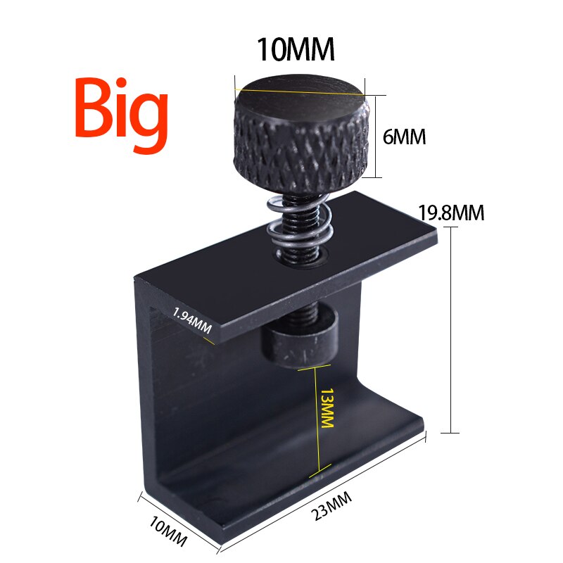 Aluminium justerbar sengeklemme ender 3 heatbed klemme til 3d printer bygget platform glasholder: 8 stk / Stort klip