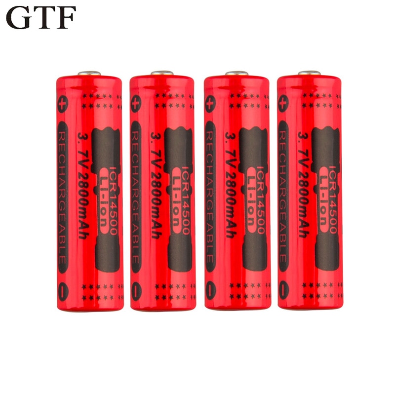 GTF 14500 batterij 3.7V 2800mAh Oplaadbare Li-Ion Batterij voor LED Zaklamp Batterij accumulator batterij