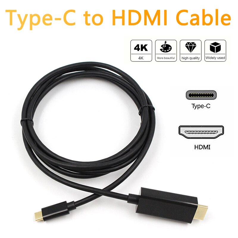 Type-C USB-C Naar Hdmi Hdtv 4K @ 30Hz Kabel Voor Samsung Voor Galaxy Note 8 9 s10 + Plus Usb C Hdmi Kabel 1.8 M
