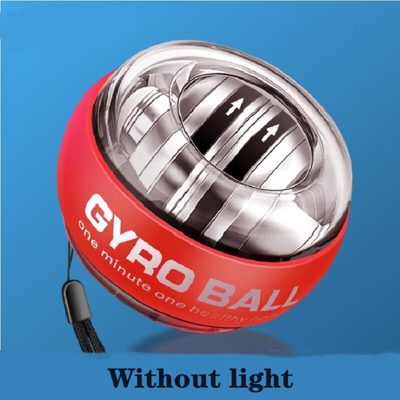 Wrist Ball Trainer Gyroscope Strengthener Gyro Power Ball Arm Exerciser Exercise Machine Gym Fitness Equipment with/withou light: Red without light