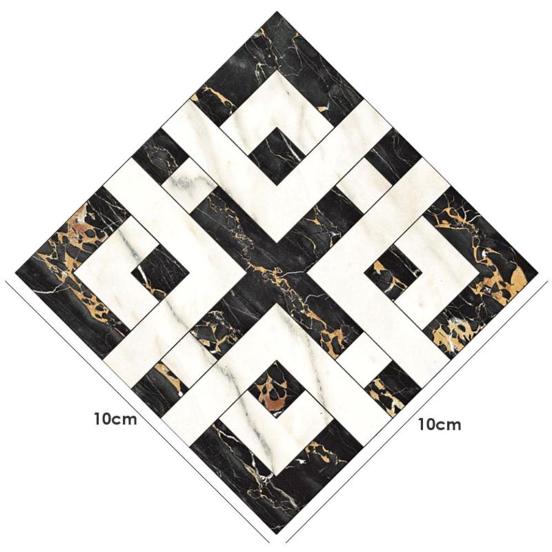 10 piezas 3D piso azulejo Diagonal pared pegatina cuadrado Vintage patrón baño cocina impermeable arte decoración cartel: B