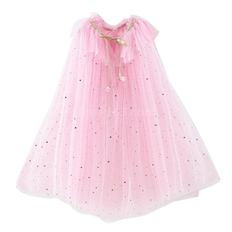Capa de princesa colorida, capa de princesa con lentejuelas brillantes, vestido de fantasía de princesa, disfraz de , ropa de niña: Pink / M