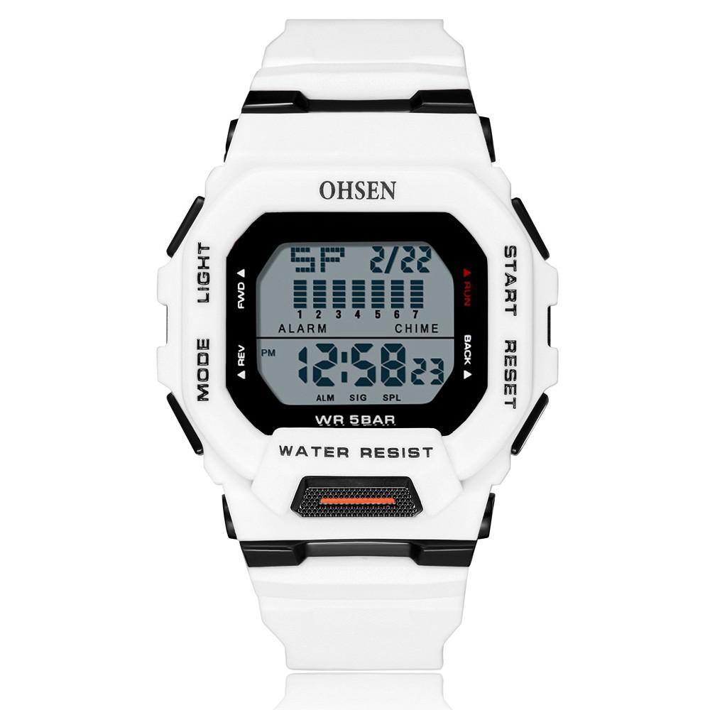 OHSEN draussen Herren Frauen Digitale Sport Uhr 5ATM tauchen Multifunktionale Wasserdichte Armbanduhren Männlichen Uhren reloj hombre: grau