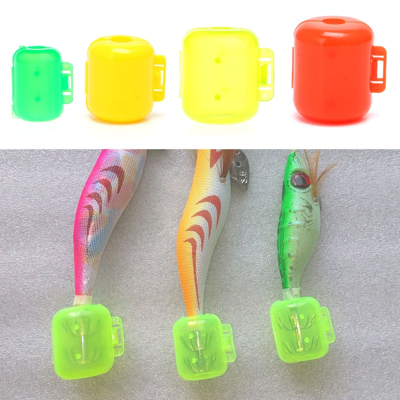 10 Pcs Hout Garnalen Haak Hoed Cover Inktvis Haak Box Bescherm Visgerei Garnalen 124F