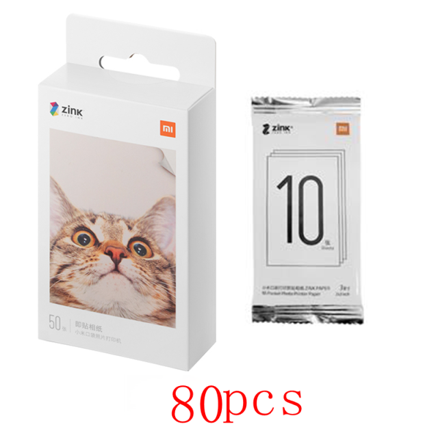 Xiaomi zink pocket printer papper självhäftande foto färgtryck 3- tum mini pocket fotoskrivare snabb: 80 st