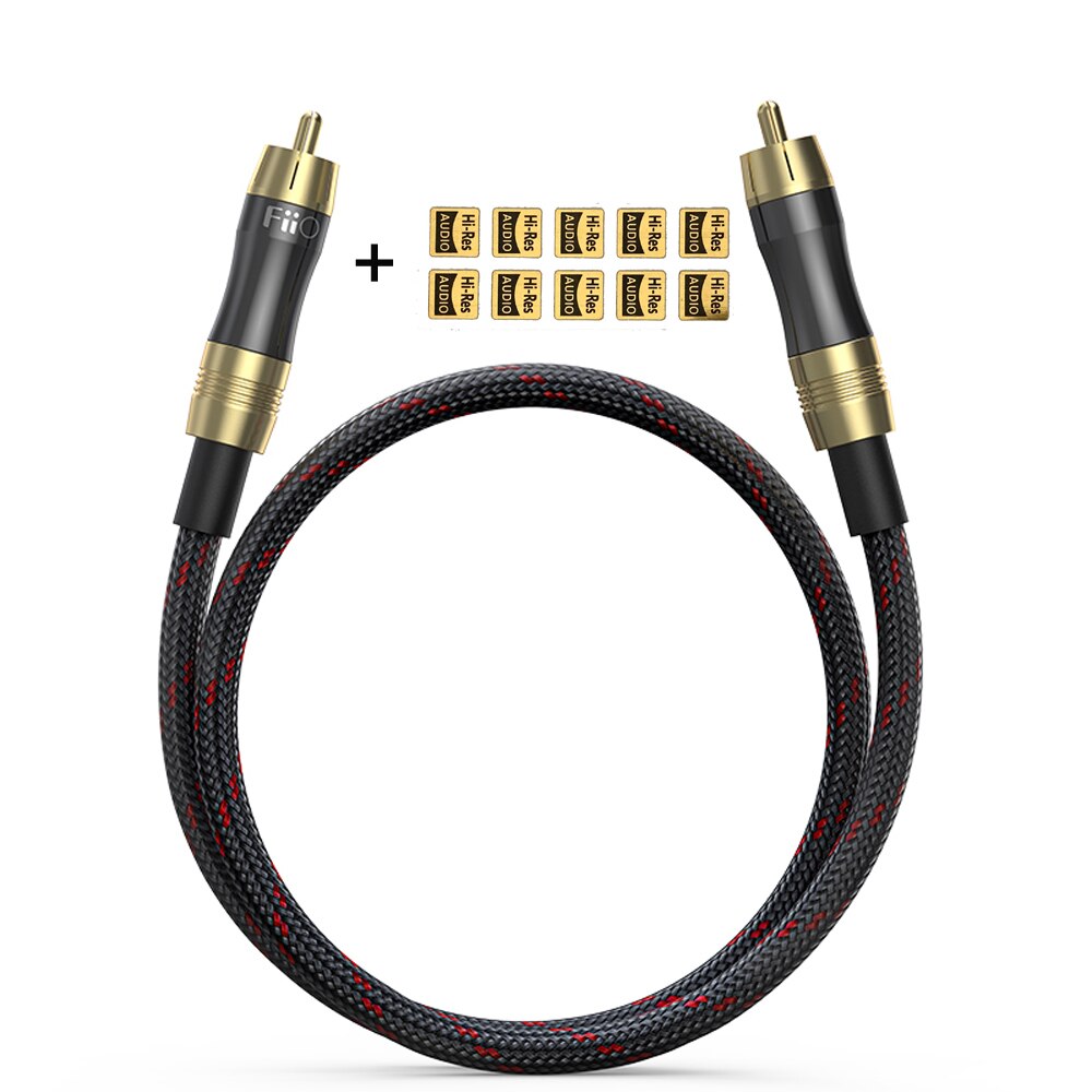 Fiio LR-RCA2 Dual RCA Gold-plated Digital Audio Adapter Cable RCA Plug for Amplifier Player PC TV DVDs Speakers BTA30(50cm)