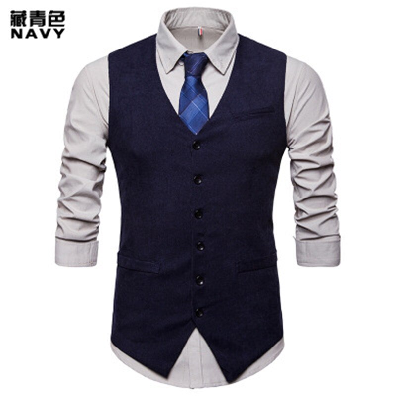 Herre kordfløyel dress vest herre foramal luke kjole vester vest menn gilet business bryllup smoking vest