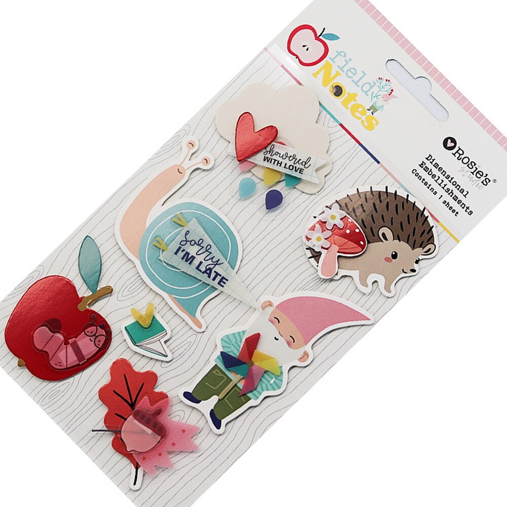 CRZCrafter Dimensional 3D Stickers Paper & Plastic Embellishments Self-Adhesive For Scrapbooking Cardmaking Journal Decorations