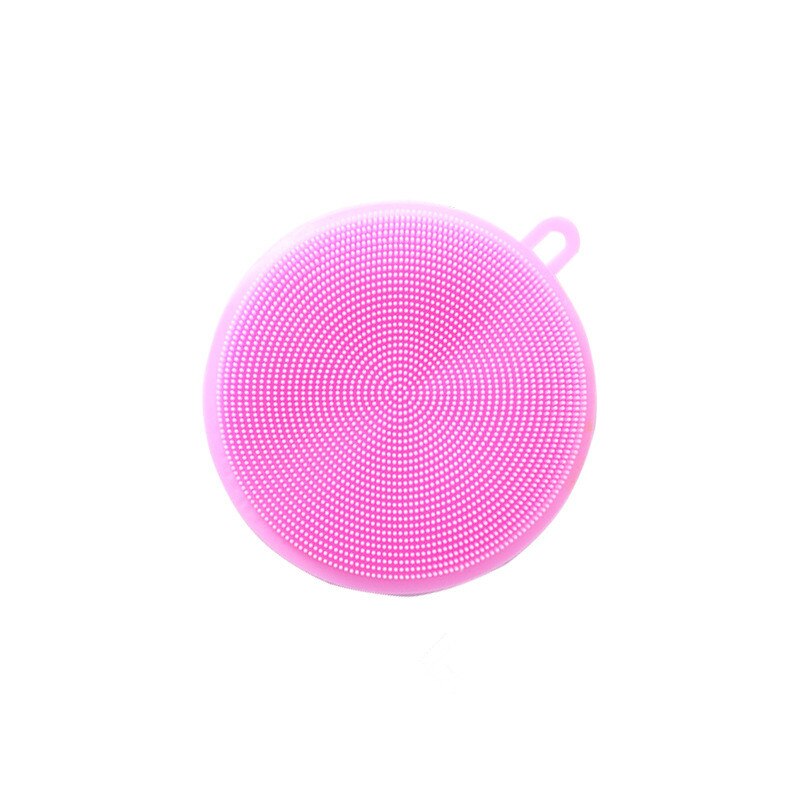 5 Stuks Magnic Siliconen Schotel Spons Wasborstel Scrubber 5 Pack Huishoudelijke Schoonmaakmiddelen Sponzen Borstels Anti Tafel Mat: pink