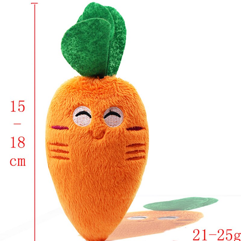 Puppy Teething Toys Dog Plush Vocal Toys Variety of Fruit Cartoon Animals Pet Cat Supplies Toys Pet Supplies puppy accessories: carrot