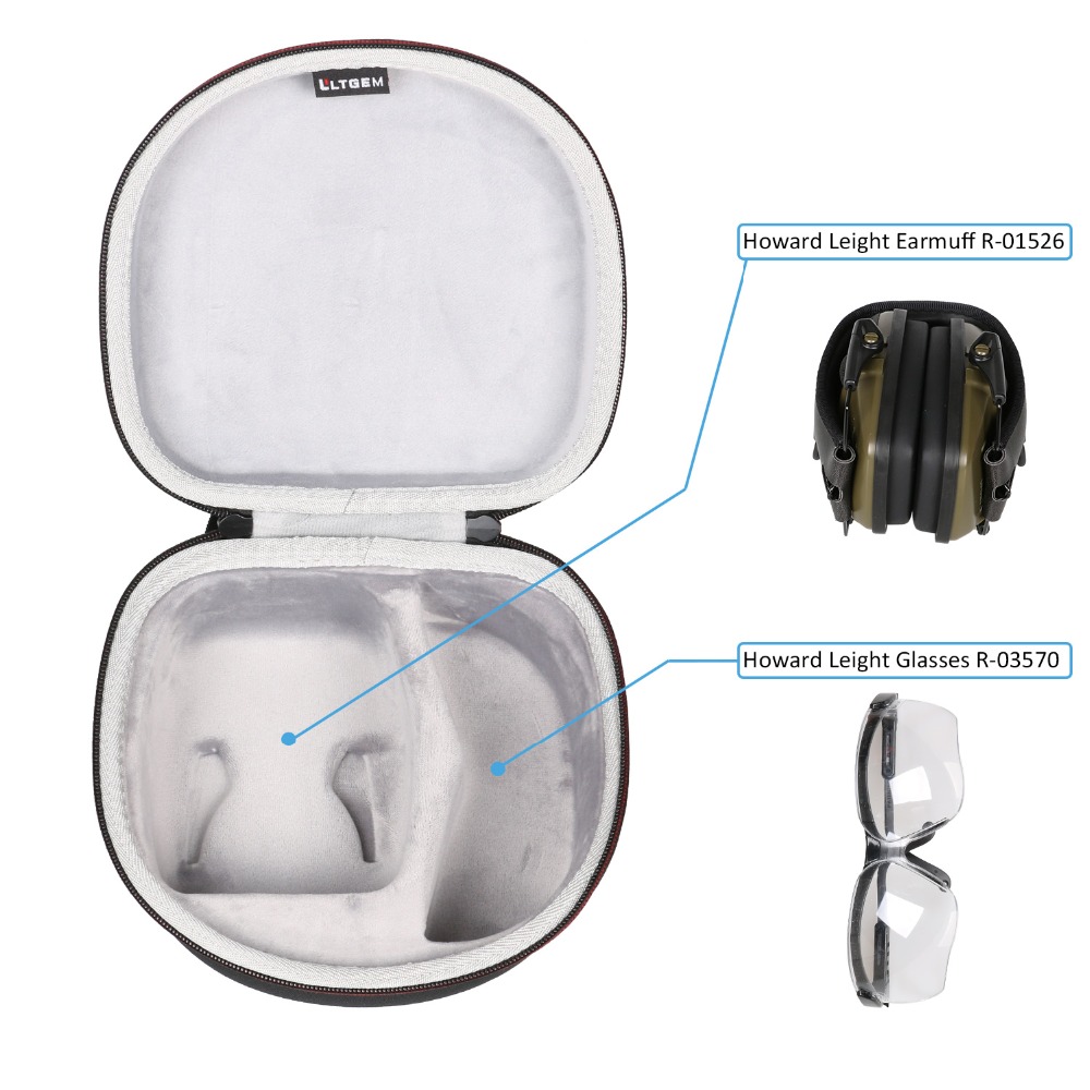 LTGEM Case for both Howard Leight by Honeywell or Awesafe GF01 Impact Sport Earmuff and Genesis Sharp-Shooter Safety Eyewear Gla