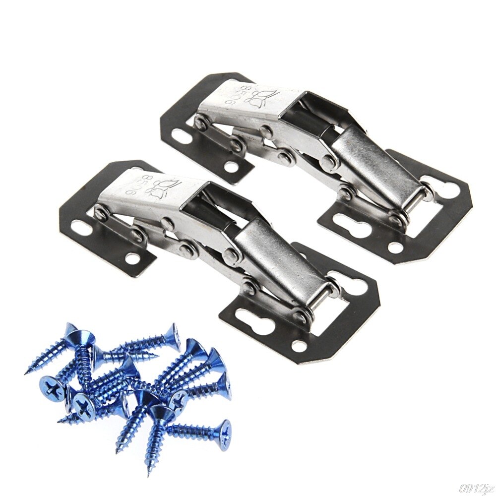 2Pcs Easy Mount 90 Degree Concealed Kitchen Cabinet Cupboard Sprung Door Hinges