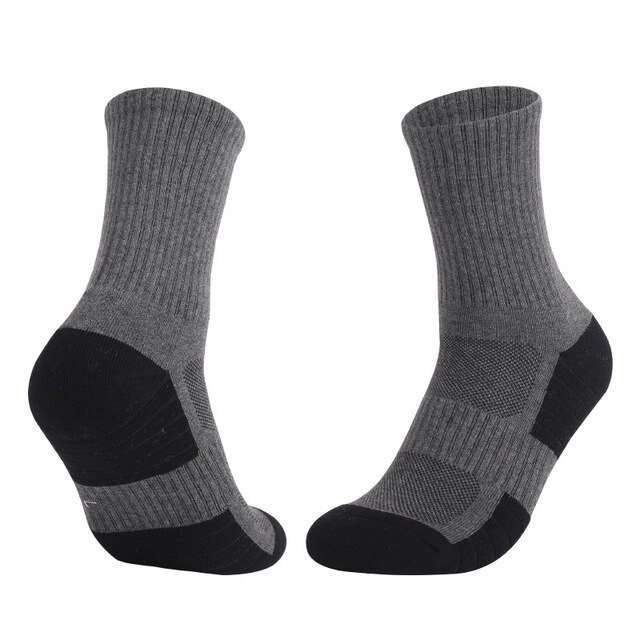 Inverno donna uomo calze da sci termiche cotone più spesso sport Snowboard ciclismo escursionismo calze termiche al ginocchio: dark gray / EU 35-38