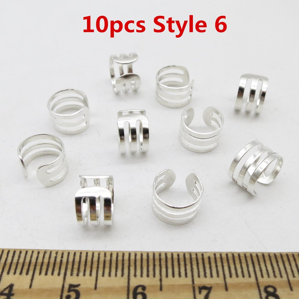 10 stk /20 stk justerbar viking hår Grue seg fletter dreadlock skjegg perler mansjetter klips til hår kvinner menn tilbehør: 10 stk stil 6