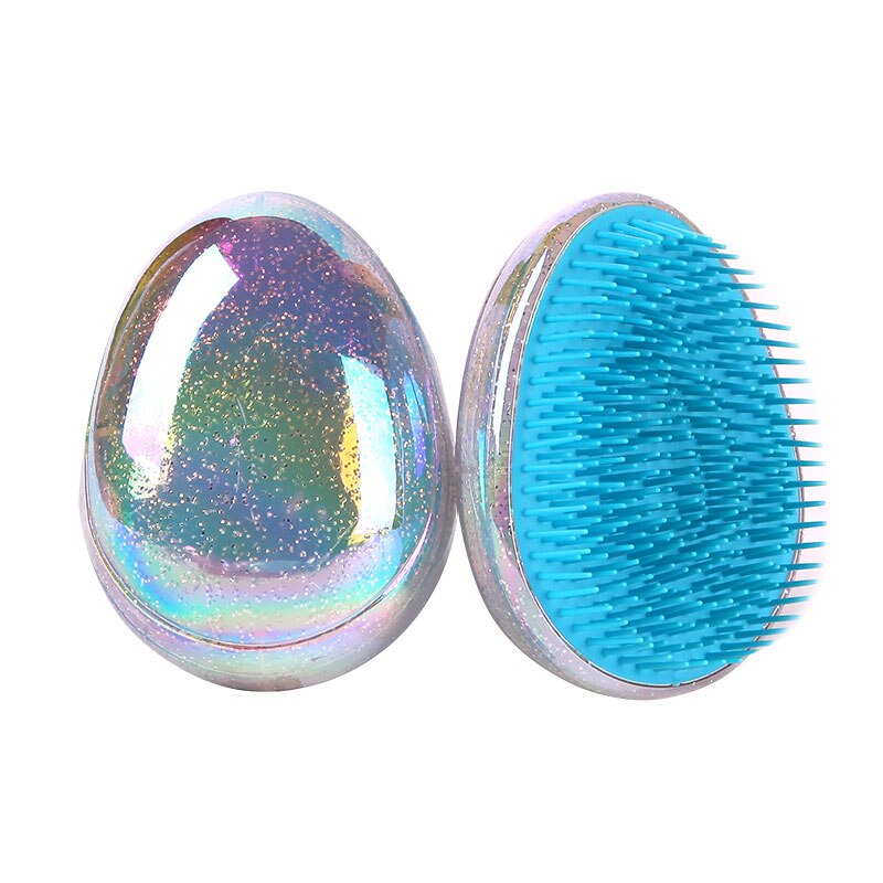 1pc mini filtret hår børste æg rund form blød hårbørste filtre hår børste hår styling frisør kam til rejser: Grøn