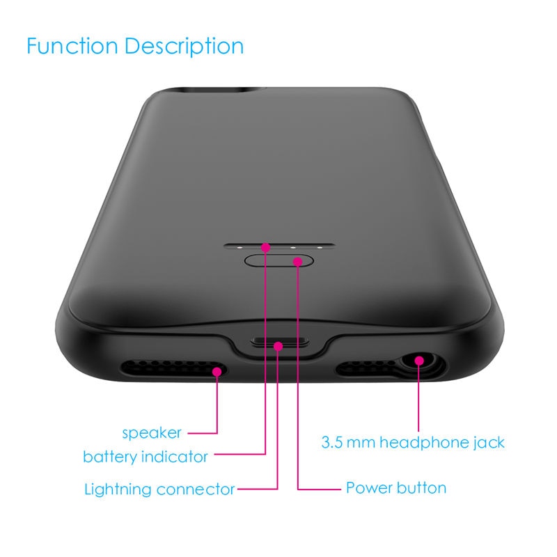 Pour iPhone SE2 chargeur de batterie étui mince couverture complète batterie externe antichoc charge couverture arrière pour iPhone SE2