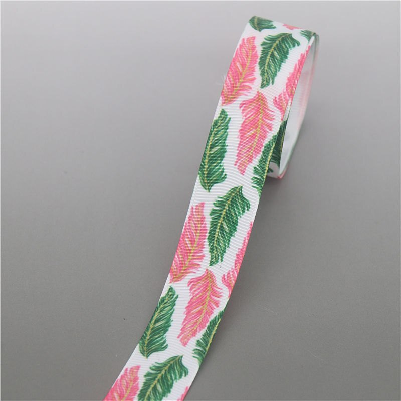 DHK 10 jardów pióro plemienny taśma rypsowa z szewronowym nadrukiem akcesoria Hairbow nakrycia głowy dekoracji DIY hurtownia OEM B1862: 10223