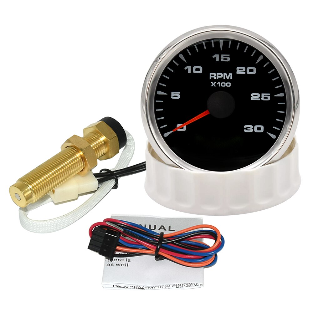 3000 6000Rpm Toerenteller Met Sensor M16 M18 85Mm Tacho Gauge Reis Cog Urenteller Voor Auto Marine Boot benzine Dieselmotor