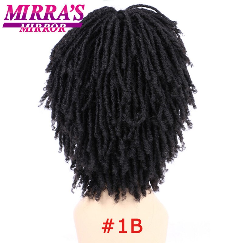 Mirra's Mirror 6inch Synthetic Curly Wig Short Dreadlock Wigs For Women Black Brown Braided Wigs Afro Hair: #1B