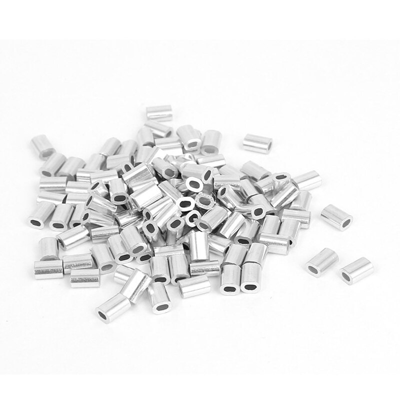 Top-200 Pcs CE1 Closed End Wire Connectors 22-18 Gauge Crimp Caps White & 100 Pcs 0.8Mm 1/32-Inch Wire Rope Aluminum Ferrules Sl