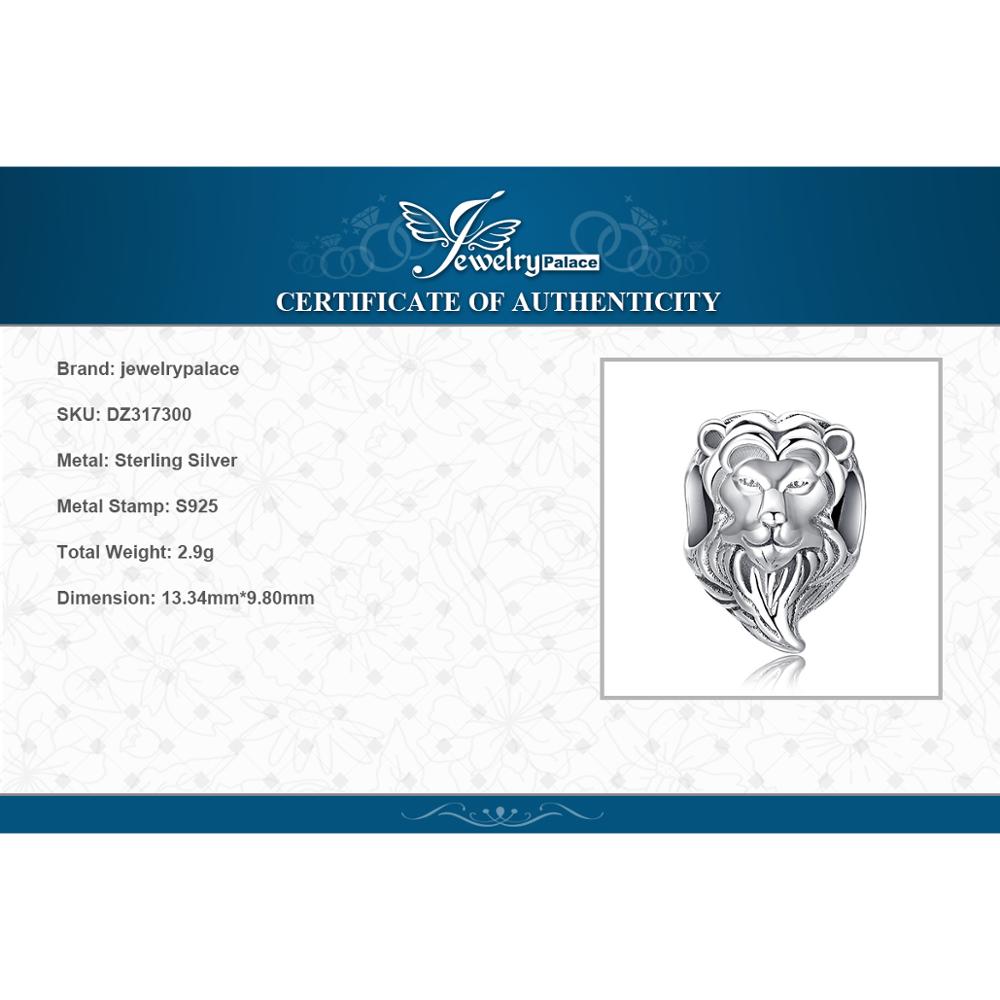 JewelryPalace Lion Head 925 Sterling Silver Beads Charms Silver 925 Original For Bracelet Silver 925 original For Jewelry Making