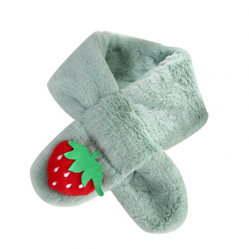 Søde jordbær børn barn dreng pige plys varm efterår og vinter hals krave varmere tørklæde blødt udendørs tøj tilbehør: Grøn