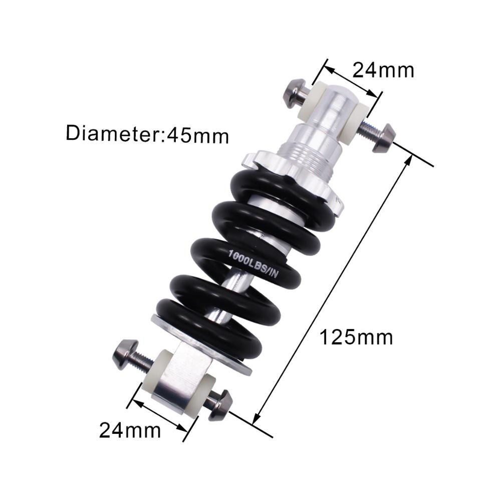Mountain Bike Rear Shock Suspension Frame Bumper Spring Shock Absorber Bicycle Parts Rear Shock 100/125/135/150mm 1000LBS BZR002: 125-1000LBS