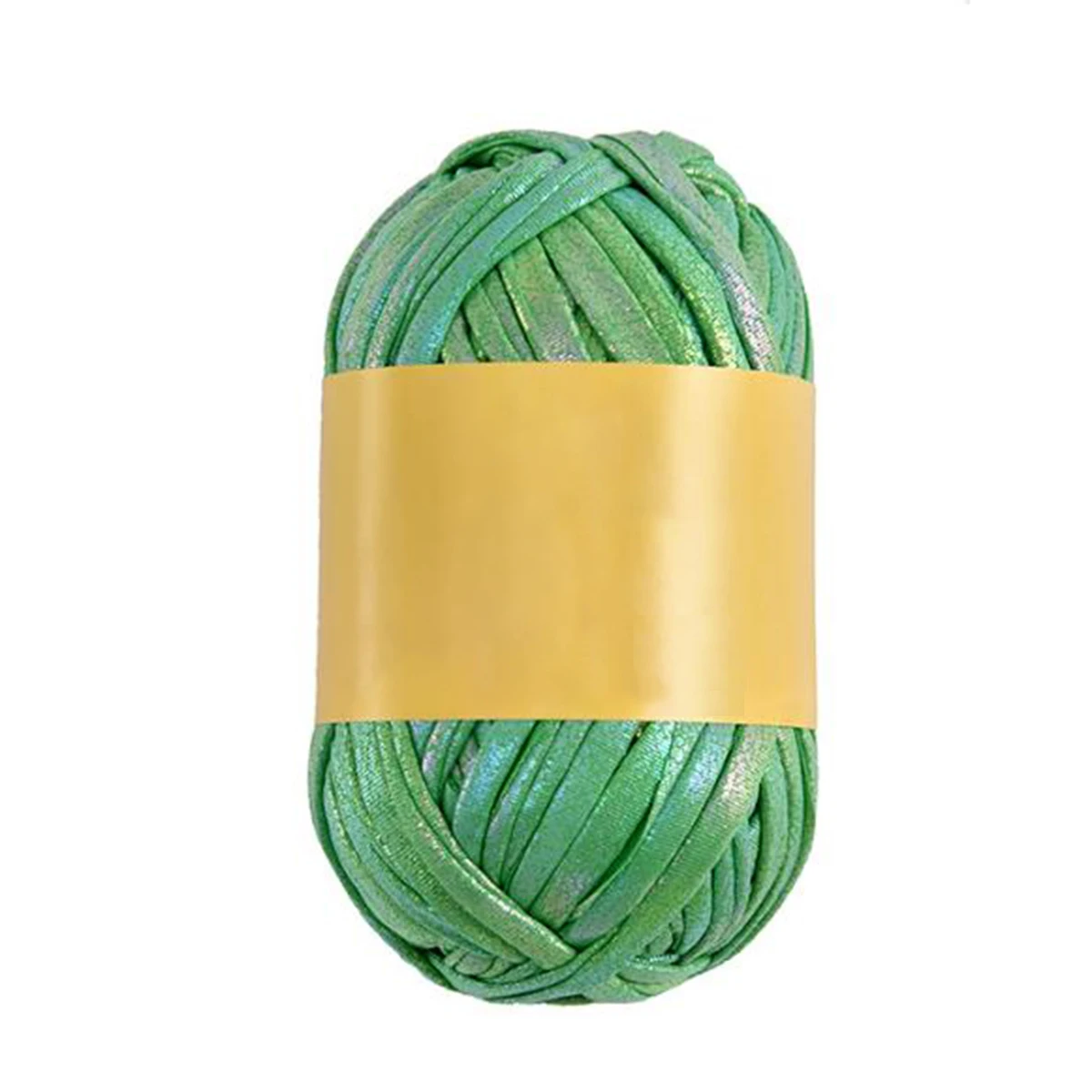 100g Imitation Leather Shiny Crochet Yarn，43.74yd Metallic Tshirt Yarn，DIY Hand Knitting for Bag Blanket Cushion Crochet Yarn: army green