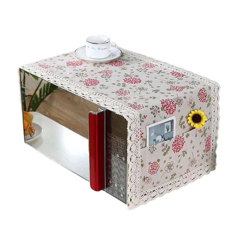 Microwave Cover Flower Language Green Oven Dust Cover: E