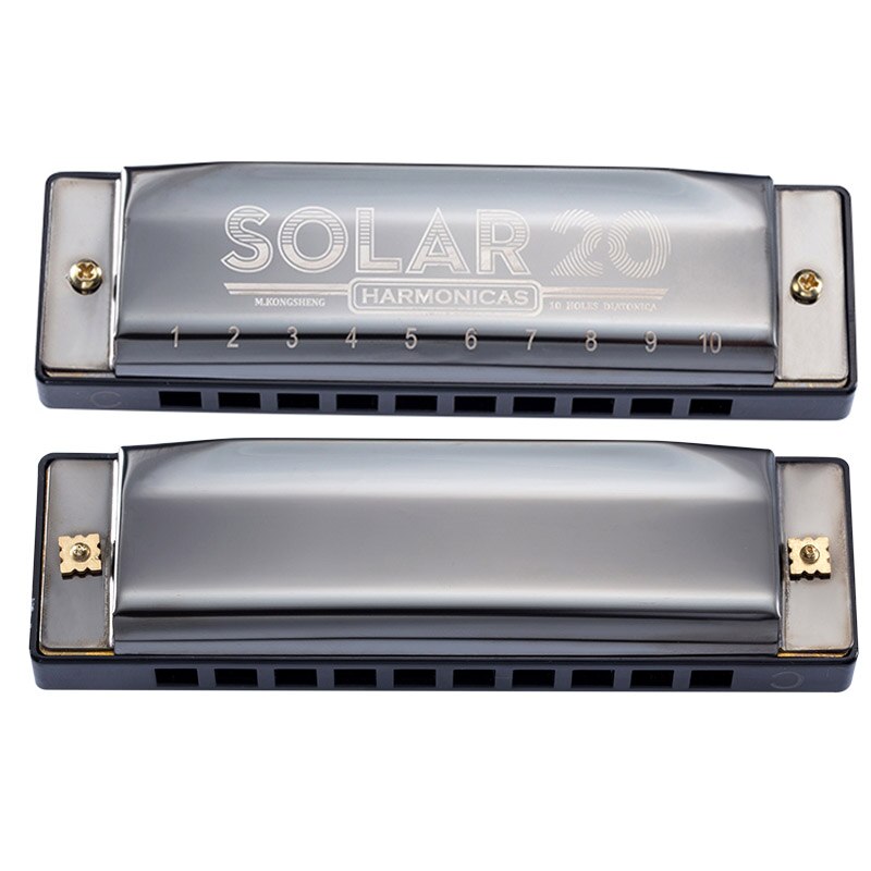 KONGSHENG Diatonic Harmonica - 10 Holes Blues Harp - Key of C - Brass Reeds - Beginner Instrument