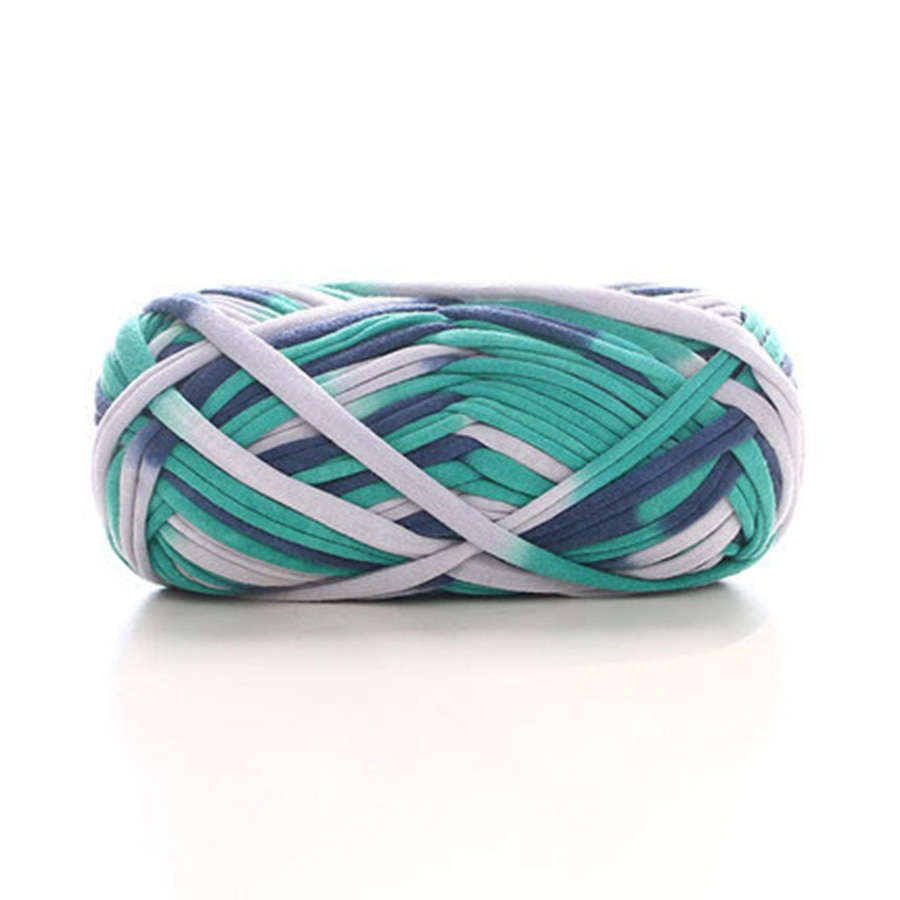 Virkgarn färgglad tyglinje mattstickningsgarn 100g/ st mjukvävd mattremsa påsar hemgarn för att sy babykuddar