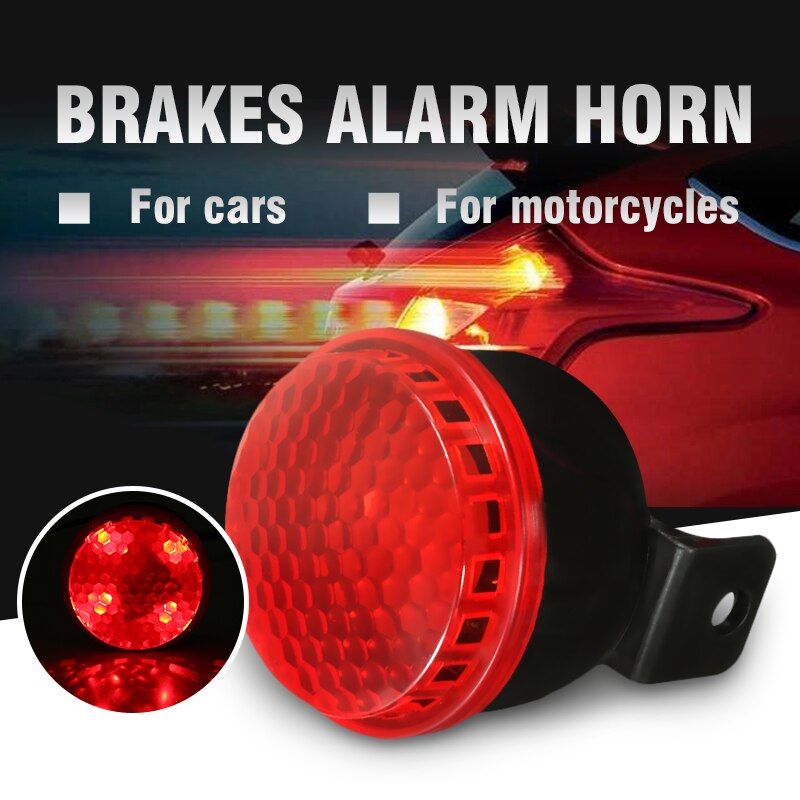 12V 125db Auto Motorfiets Truck Rem Sirene Hoorn Stop Reverse Turn Alarm Hoorn Rode LED Licht