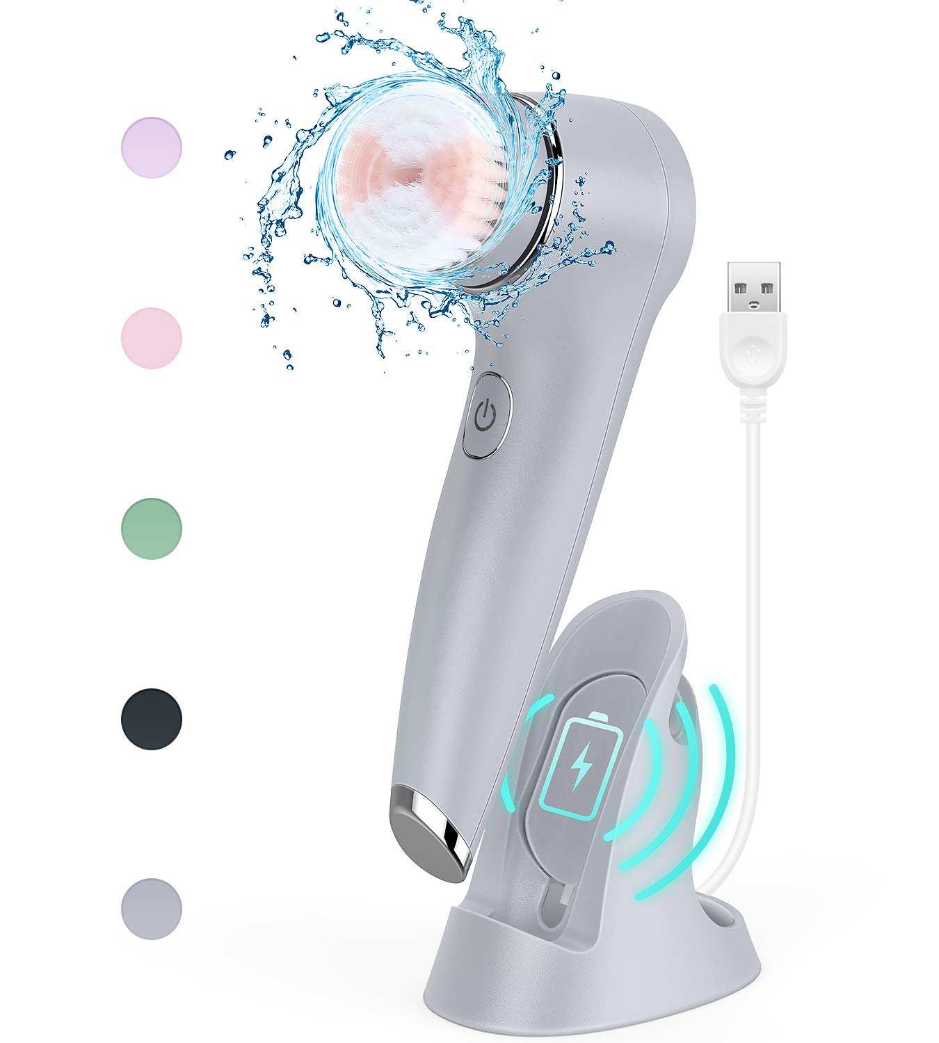 Liberex eléctrico giro cepillo de limpieza Facial IPX7 cepillo Facial a prueba de agua profunda eliminar espinillas acné cara limpia cuidado de la piel