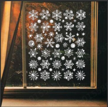 Christmas-dressed Owl On A Tree Branch Wall Stickers Wall Window Christmas -year Christmas Festival Stickers Decoration: E