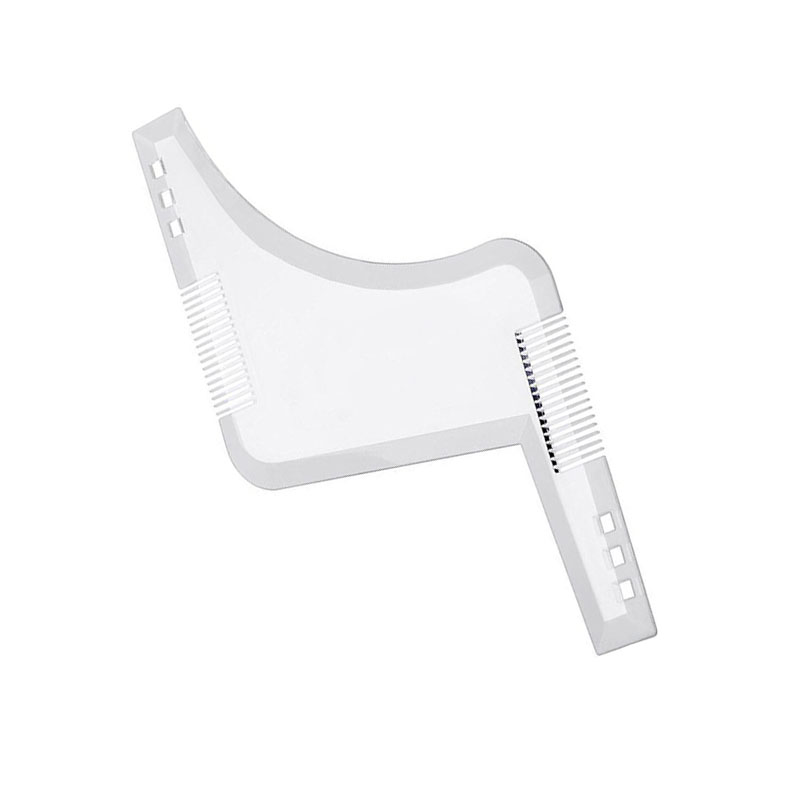 1PC Men Beard Styling Template Stencil Beard Comb for Men Lightweight and Flexible Fits All-In-One Tool Beard Shaping Tool: WHITE