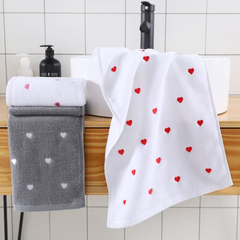 Serviette de toilette en coton brodée pour le visage, serviette de bain confortable en coton, pour adulte et enfant, gant de toilette pour les mains, serviettes de salle de bain 34 x 74cm 1pc