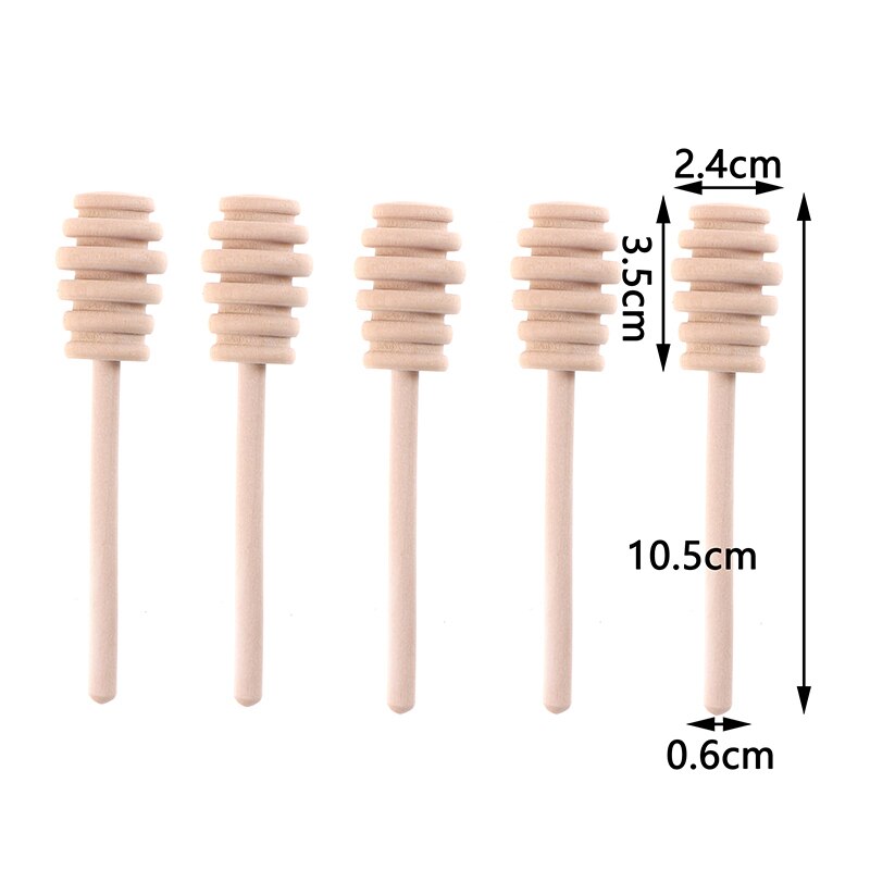 5 stuks mini houten honinglepel, honing roerstaafje voor honingpot, milieuvriendelijke lange steel mengstaaf, dessertgereedschap: Rood