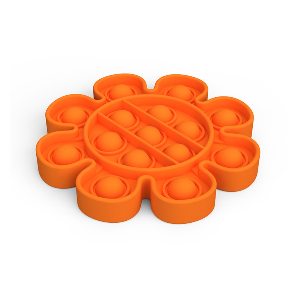 Funny Push Bubbles Sensory Toys Squeeze Game Stress Reliever Toy Children Portable Interactive for Adult Kids: Orange