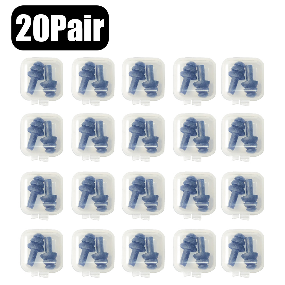 Bouchons d'oreilles en Silicone souple, étanches, pour natation, réutilisables, réduction du bruit, bouchons d'oreille pour dormir, protection auditive avec boîte: Rouge