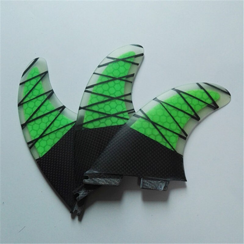 srfda FCS II fins with fiberglass honey comb material for surfing SURFBOARD FINS THRUSTER SET BLUE FCS 2