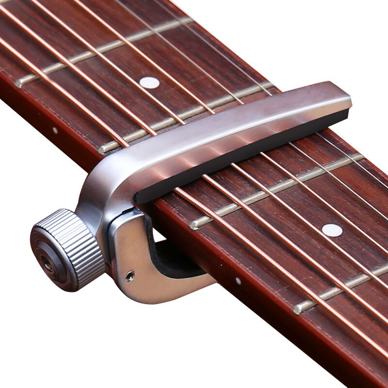 Guitar Capos Electric Acoustic Guitar Capo Bass Violin Ukulele Capotraste Single-handed Tune Clamp Trigger - 3 Colors Metal Capo: Silver