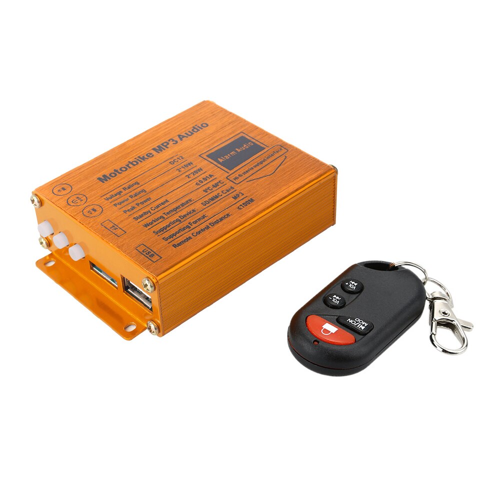KKmoon-sistema de alarma para motocicleta, reproductor MP3, altavoces, sistema de sonido y Audio, Radio FM, control remoto inalámbrico de seguridad con ranura USB SD