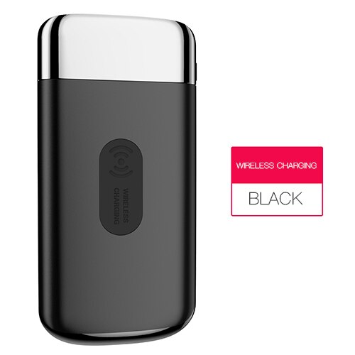 50000Mah Power Bank Externe Batterij Bank Ingebouwde Draadloze Oplader Powerbank Draagbare Qi Draadloze Oplader Voor Iphone 8 samsung: Black