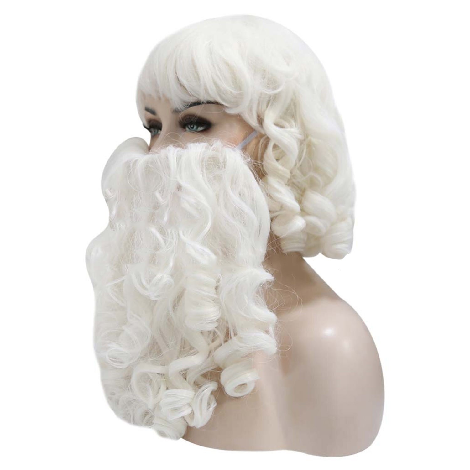3PCS Christmas Xmas Santa Claus Hat Wig Beard Set for Women Girls Fancy Dress Cosplay Role Play Party Costume Accessories