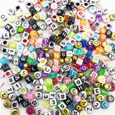 100pcs Alphabet Beads Mixed Letter Beads For Bracelet Accessories DIY Jewelry: Color 16