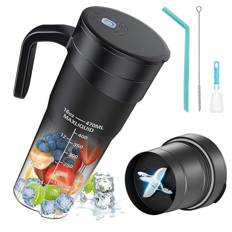 tragbar USB wiederaufladbar Multi-Funktion Mixer Tasse Juicer Pro schüttelt Smoothies 470ML Juicer Flasche mit Stroh