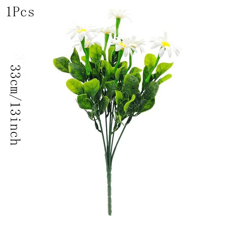 Flores Artificiais, Resistente UV, Plantas Plásticas Rápidas Coloridas, Casa, Casamento, Janelas, Decoração ao ar livre, DIY, 33cm