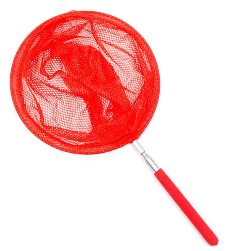 1Pc Kids Anti Slip Grip Perfect Telescopische Vlinder Netto Uitschuifbare Voor Catching Bugs Insect Kleurrijke Vissen Speelgoed: Rood