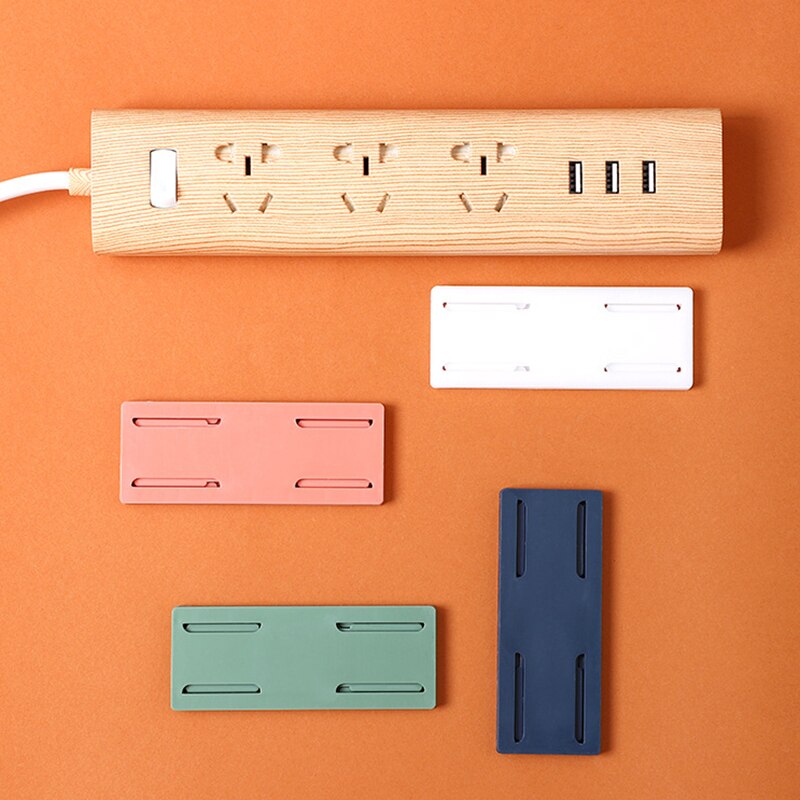 Naadloze Punch Gratis Plug Sticker Houder Muur Fixer Power Strip Houders Opslag Sockets Muur Houders Plank Stand Houder Plug Haak