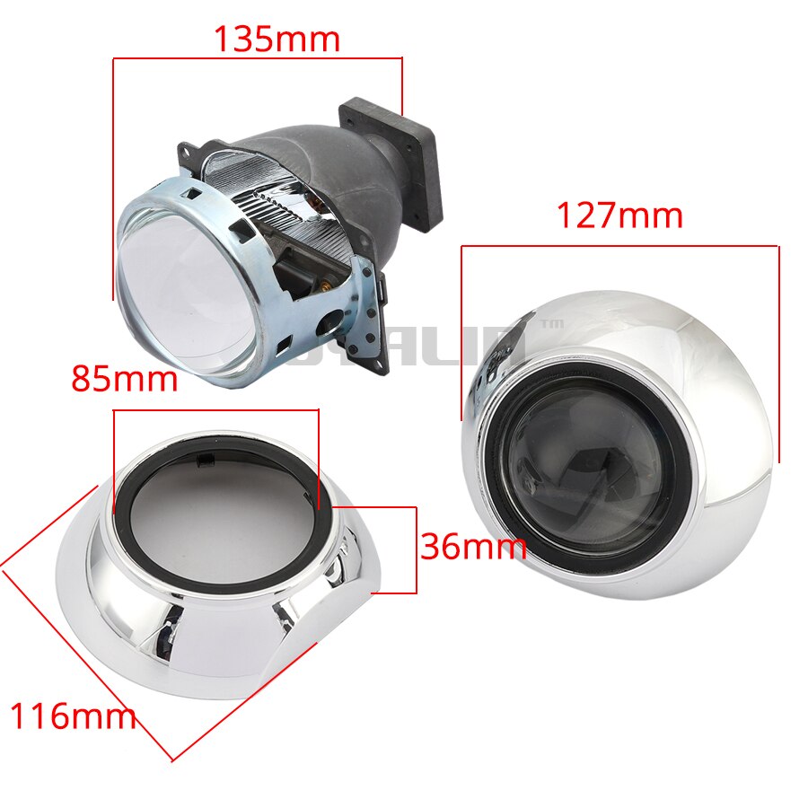 ROYALIN Car Bi Xenon Projector Headlights for Q5 Koito D1S D2S D3S D4S HID Lamps Lens 3 inch 35W LHD Lights Retrofit